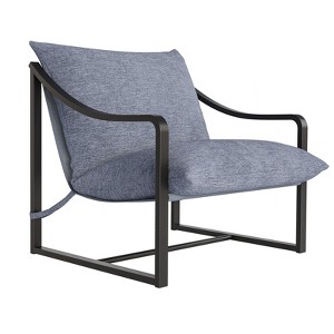 Modern Sling Accent Chair, Comfy Fabric Living Room Chairs with Heavy Duty Metal Frame, Lounge Reading Armchair - 1 of 4