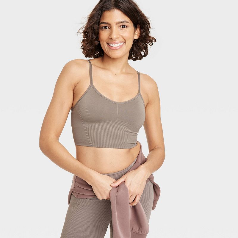 Women's Seamless Medium Support Cami Longline Sports Bra - All In Motion™, 5 of 6