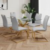 Grungis Faux Leather Armless Kitchen Chair Set of 6,Upholstered Dining Chairs with Gold Chrome Metal Legs for Dining Room,Kitchen - 2 of 4
