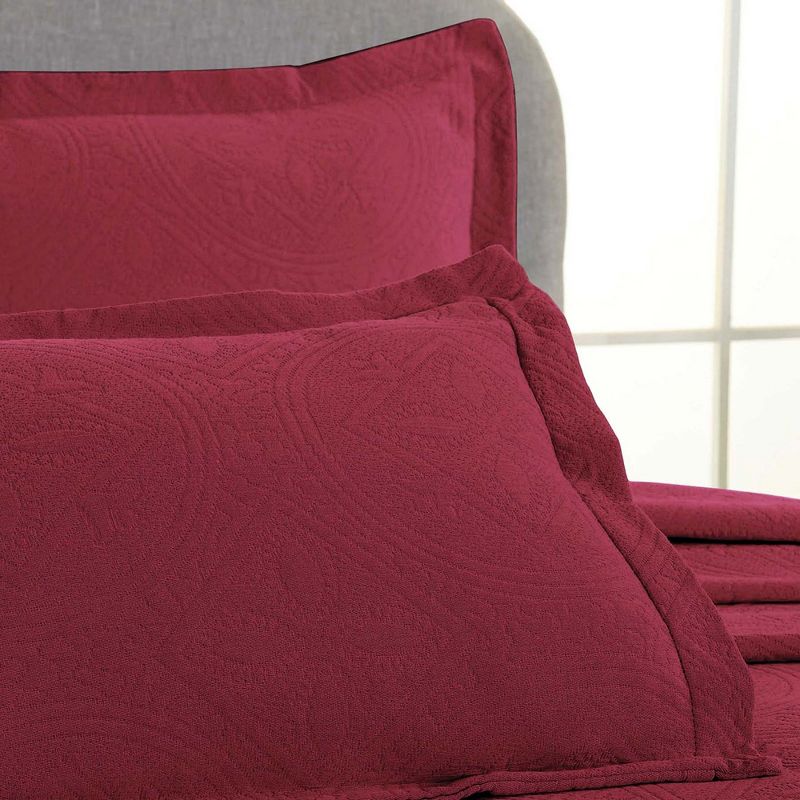 Celtic Textured Jacquard Matelass Scalloped Bedspread Set by Blue Nile Mills, 2 of 8