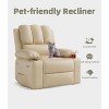 Coucheta 360° Swivel Rocker Recliner with Massage & Heating, Manual Reclining Chair with Cup Holders, USB Port & Side Pocket - 3 of 4