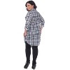 Women's Plus Size Piper Stretchy Plaid Tunic with Pockets - White Mark - 3 of 3