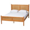 Baxton Studio Jenn Golden Brown Wood Japandi 5-Piece Queen Size Bedroom Set with Distressed-Finished Rattan - 4 of 4