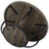 Zeus & Ruta 31.7" Modern Round 2-Tier Wood Accent Coffee Table with Open Storage Shelves - 4 of 4