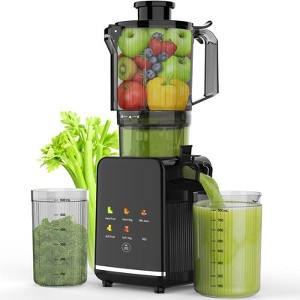 Kismile 200W Slow Juicer with 4.35" Wide Chute, 60 RPM & 65dB Ultra-Quiet, Stainless Steel Housing, Includes 800ml Juice Cup & 600ml Pulp Container - 1 of 4