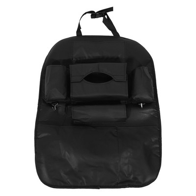 Unique Bargains Backseat Storage Bag with Tissue Box PU Leather Car Back Seat Organizer 1 Pc