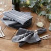 Design Imports  French Stripe Napkin Set 6 Piece, Gray Chambray, 20X20" - 3 of 4