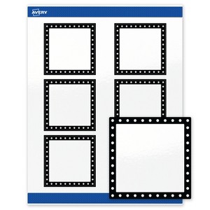 Avery 3" x 3" Labels, Black and White Polka Dots, 60 ct - 1 of 4