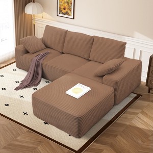 EMPIRE DIGLABS L-Shaped Cloud Sectional Sofa with Deep Seat,No Assembly Required,Modular Couches Sleeper for Living Room,Bedroom,Apartment,BROWN - 1 of 4