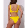 INSPIRE CHIC Women's Cutout Racerback Ribbed Bikini Sets, Scoop Neck Top Triangle Bottom Swimwear Bathing Suits 1 Set - 3 of 4