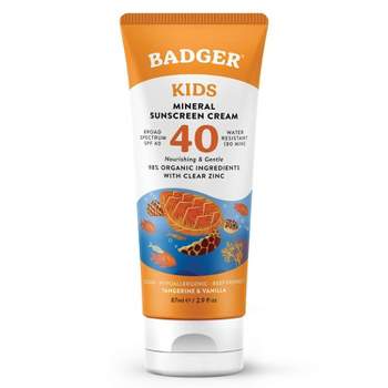 Badger Mineral Kids Sunscreen Cream - SPF 40 - 2.9 fl.oz