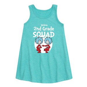 - Dr. Seuss - 2nd Grade Squad Thing 1 and Thing 2 Graphic Sleeveless Aline Dress - 1 of 4