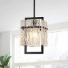 Modern Clear Glass Pendant Light 1-Light Ripple Textured Single Light Fixture for Kitchen Island - 2 of 4