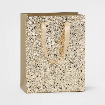 Chunky Glitter Cub Gift Bag Gold - Wondershop™