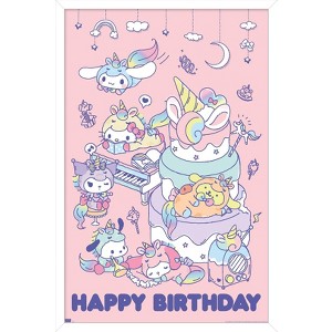 Trends International Hello Kitty and Friends - Happy Birthday Framed Wall Poster Prints - 1 of 4