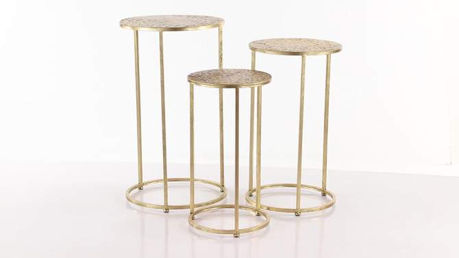 Set of 3 Glam Metal Accent Tables Gold - Olivia &#38; May, 2 of 7, play video