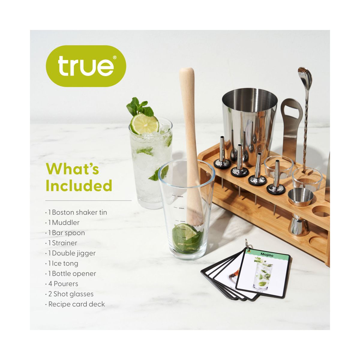 True Ultimate Barware Set with Wooden Stand - thumbnail 2