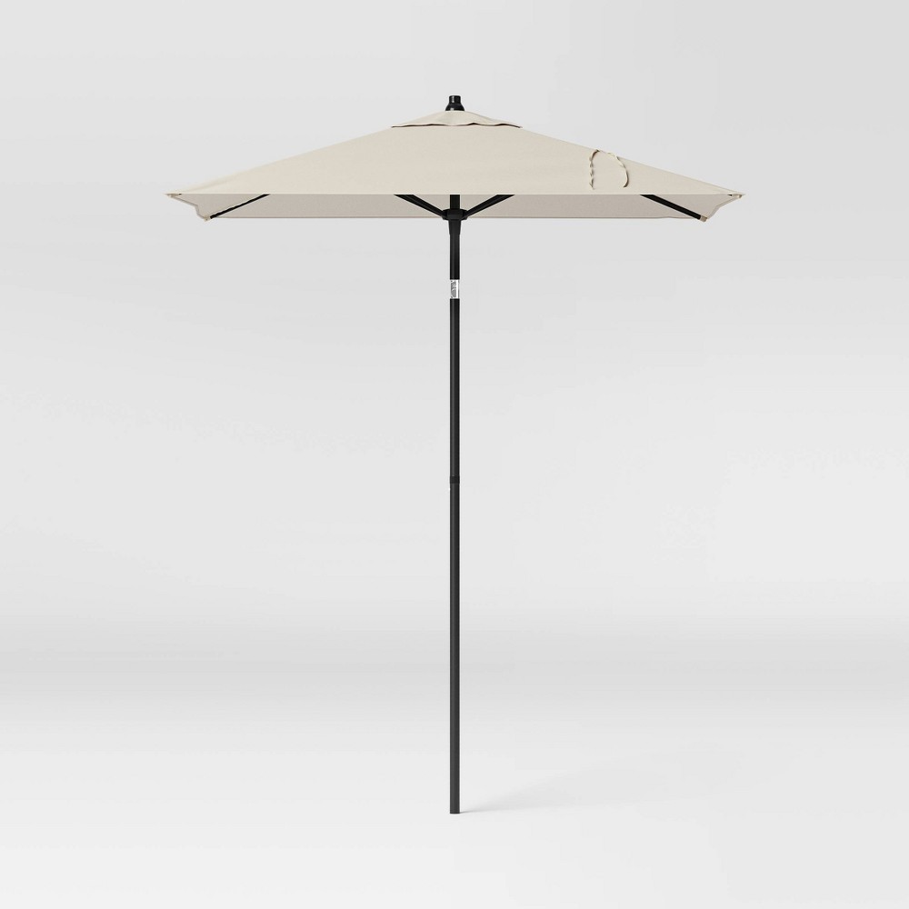 6' Square Outdoor Patio Market Umbrella Off-White with Black Pole - Threshold™