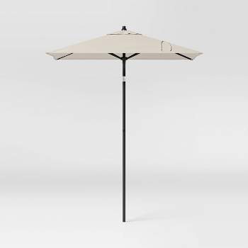 6' Square Outdoor Patio Market Umbrella with Black Pole - Threshold™
