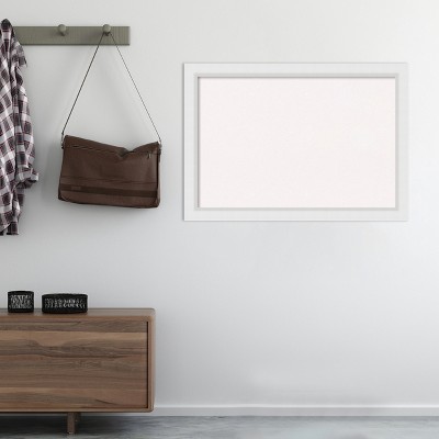 Blanco White Wood Framed Large Cork Bulletin Board