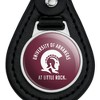 University of Arkansas at Little Rock Trojans Logo Black Leather Keychain - 3 of 4