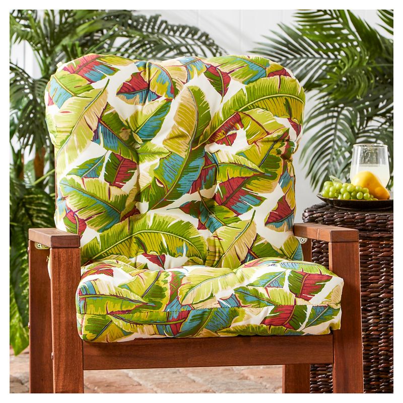 Palm Leaves Multi Outdoor Seat/Back Chair Cushion - Kensington Garden, 3 of 10