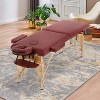 BestMassage Massage Bed Portable 2 Fold Massage Table with Towel Hanger Oil Pouch Half & Round Bolsters - 2 of 4