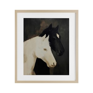 Stupell Industries Horse Harmony Contrast Framed Print Under Glass Art, Brown, 13" x 16" - 1 of 4