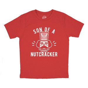 Youth Son Of A Nutcracker T Shirt Funny Christmas Holiday Spirit Graphic Tee - Crazy Dog Youth T Shirt - 1 of 4