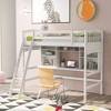 NicBex Twin Size Bunk Bed with Desk Loft Bed Pine Bed Frame with Storage Shelves, Inclined Ladder and Guardrail, No Box Spring Required - 2 of 4