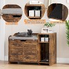 Litter Box Enclosure, Wooden Metal Frame Hidden Litter Box Cabinet with Storage, Top Opening and Cushion, Cat House - 4 of 4