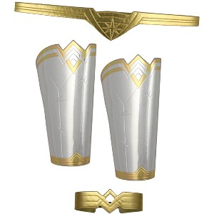 Wonder Woman Costume Accessories Cuffs Gauntlets Tiara Set Comic Book Superhero - 1 of 4