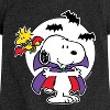 Girls' - Peanuts - Snoopy Woodstock Vampire Fitted Short Sleeve Graphic T-Shirt - 2 of 4