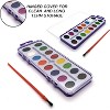 Emraw Assorted 16 Ct Color Washable Paint Easy Take-Off Semi Moist Watercolors with Brush Art Craft Tool - for School & Home (Pack of 2) - 4 of 4