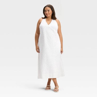 Women's Eyelet Maxi A-Line Dress - A New Day™