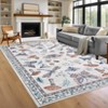 Washable Area Rugs Non-Slip Vintage Mushroom Rug - Soft Low Pile Insect Print Throw Mat for Bedroom Living Room Office Nursery Farmhouse Modern rug - 2 of 4