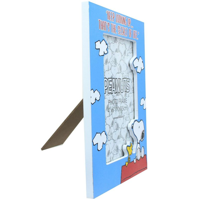 Silver Buffalo Peanuts Snoopy and Woodstock "Keep Looking Up" Die-Cut Photo Frame | 4 x 6 Inch, 2 of 3