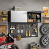 ZACHVO 20 Inch High Black-Silver Lockable Metal Garage Wall Cabinet with Adjustable Shelf and Flip-Up Door for Workshop, Basement, Kitchen, and Home - 2 of 4