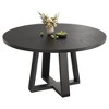 RONSHIN Round Dining Table for 4-6,47" Circle Dining Room Table with Sturdy Cross Base,Farmhouse Wood Dinner Table for Apartment Kitchen Living Room - 2 of 4