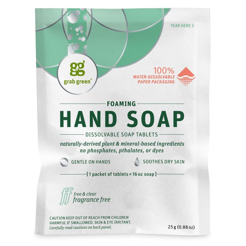 Grab Green Mindful Foaming Hand Soap Dissolvable Tablets, Fragrance Free, 1 of 5