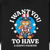 Men's - Garfield - Want You To Have A Happy Fourth Graphic Fleece Sweatshirt - 2 of 4