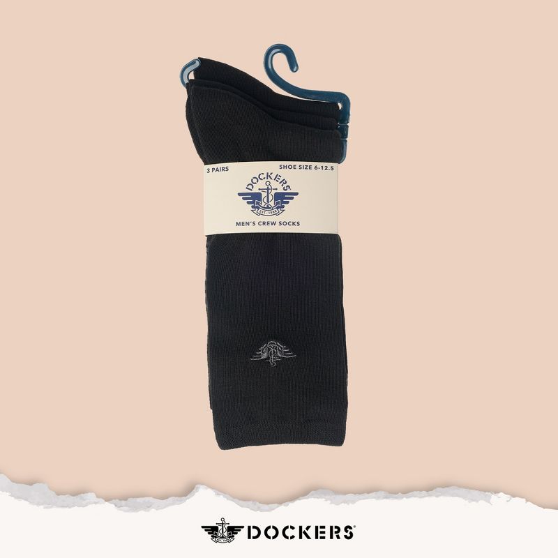 Dockers Men's Socks & Hosiery - 3-Pack Flat Knit Athletic and Crew Socks for Men, 3 of 8