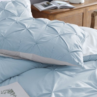 Twin Peach Pink Microfiber Pinstripe Comforter Set