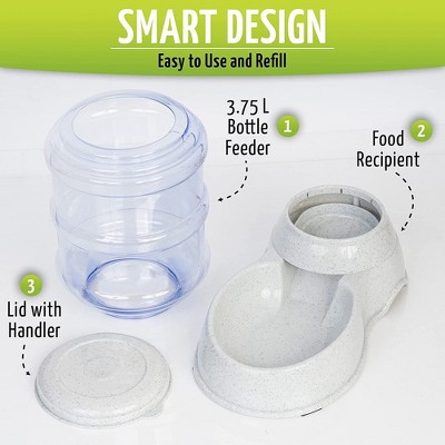 Automatic Pet Feeder and Water Dispenser with Wide Mouth