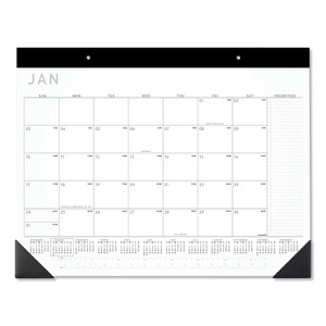 Contemporary Monthly Desk Pad, 22 x 17, White Sheets, Black Binding/Corners,12-Month (Jan to Dec): 2026 - 1 of 4