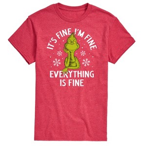 Men's - Dr. Seuss - The Grinch I'm Fine Everything Is Fine Short Sleeve Graphic T-Shirt - 1 of 4