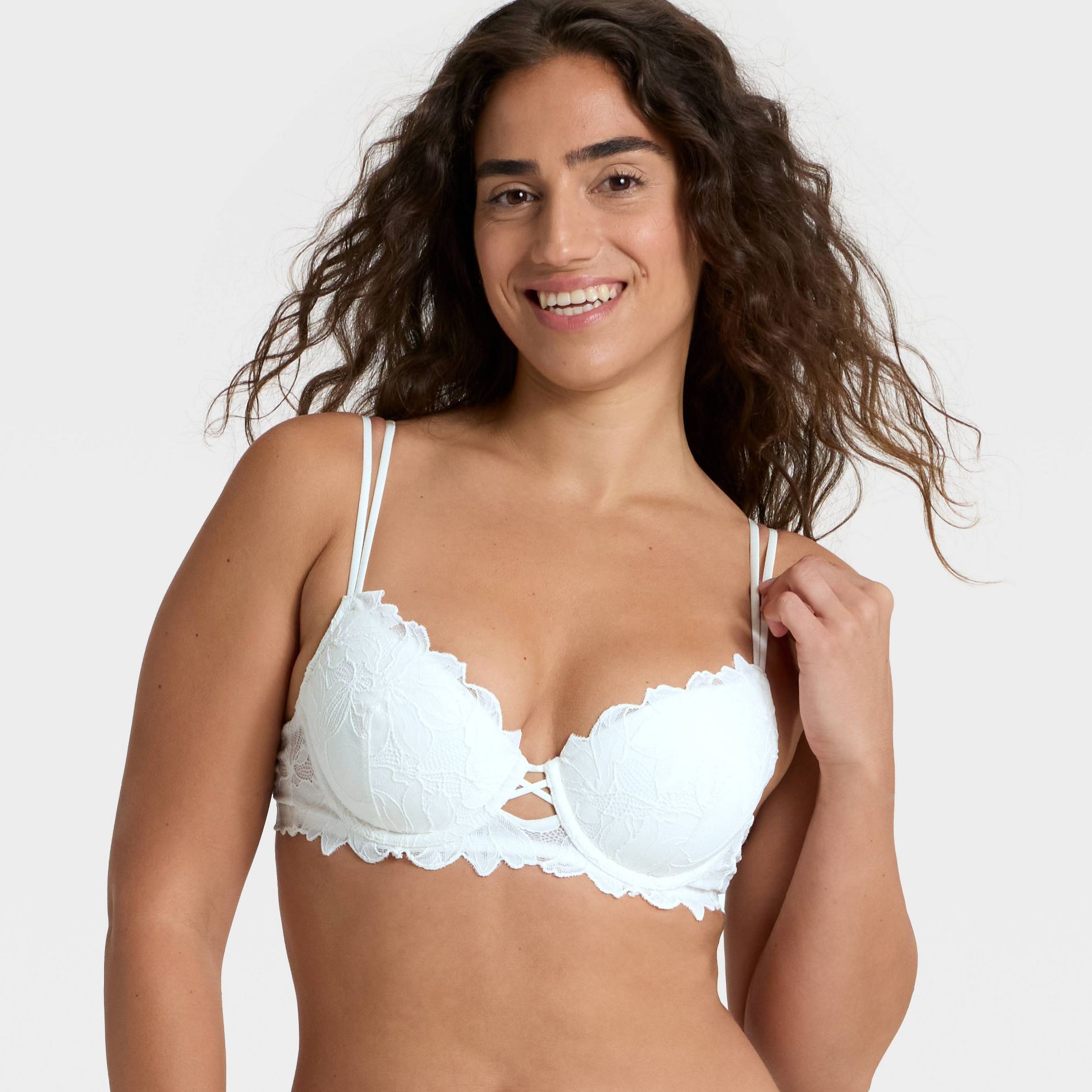 Women's Lace Lightly Lined Demi Bra - Auden™ White 34B
