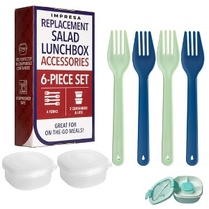 Impresa Impresa 6 Piece Lunch Box Accessories Set Compatible With Bentgo All in One Salad Container - 1 of 4