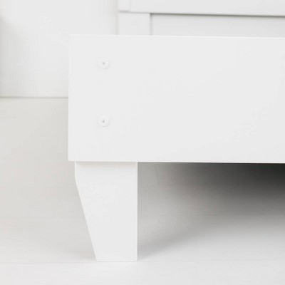 Piperton Queen White Engineered Wood Platform Bed with Drawer
