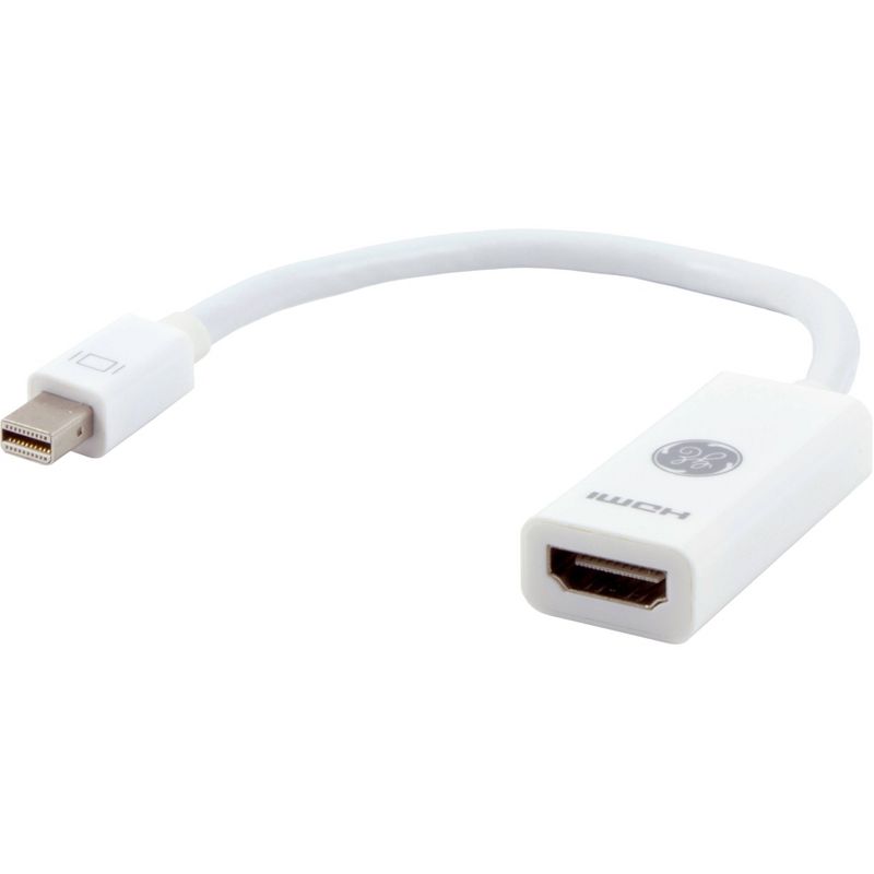 GE Mini DisplayPort to HDMI Adapter, Supports Full HD 1080P and 4K UltraHD - White, 1 of 7